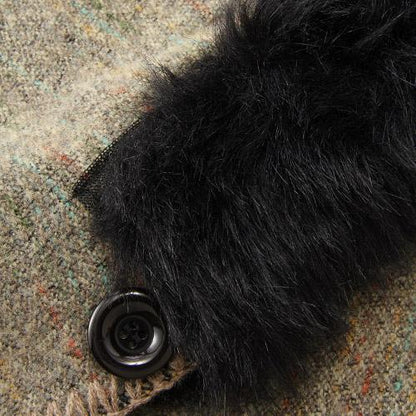 Poncho with fur - Grey