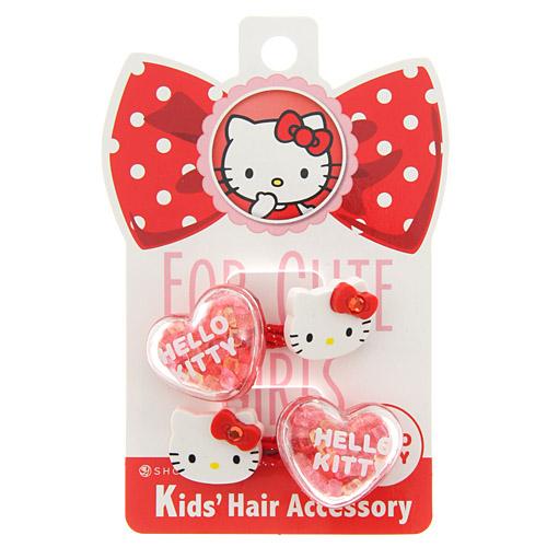 2 pack Hello Kitty Hair Ties - Red 