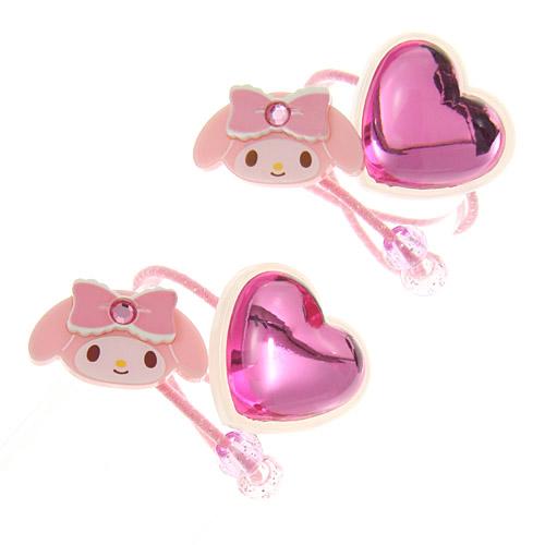 Kids My Melody Hair Ties 2pk - Pink