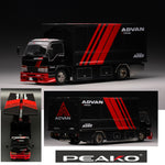 YES x PEAKO64 1/64 Semi Wide Wing Custom Truck Black/Red 63513