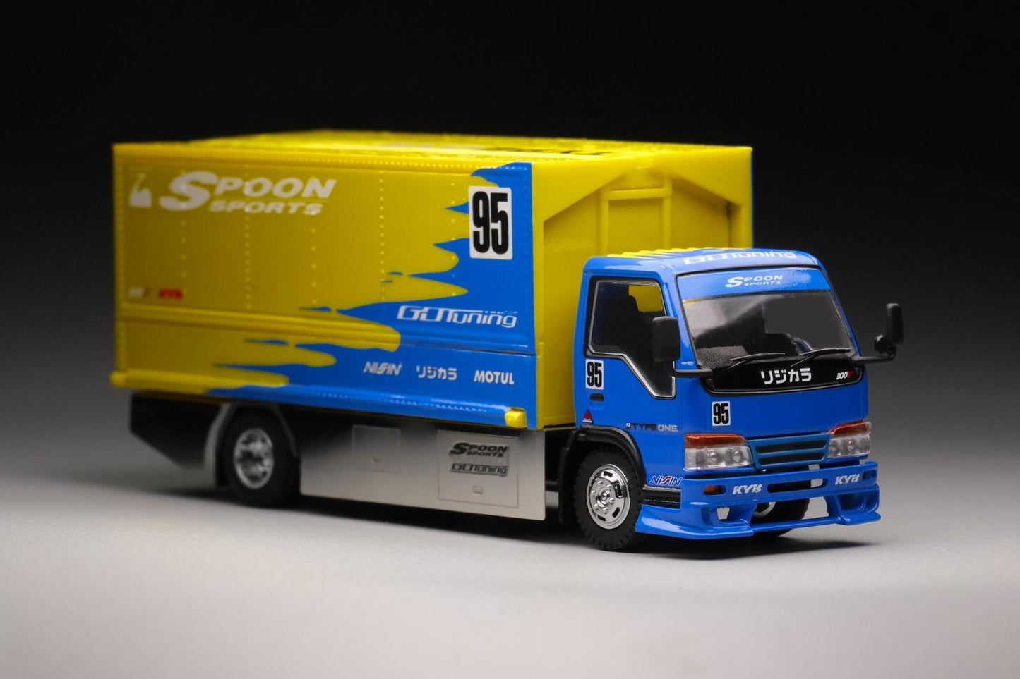 Peako Model & YES 1/64 Semi Wide Wing Custom Truck (Yellow/Blue) 63514