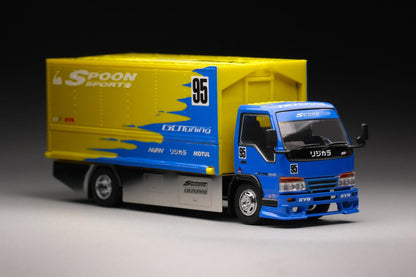 Peako Model & YES 1/64 Semi Wide Wing Custom Truck (Yellow/Blue) 63514