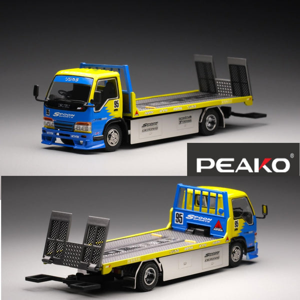 PEAKO64 1/64 Flatbed Tow Truck BLUE/YELLOW 64000