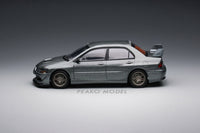 PEAKO64 1/64 Peako Model Mitsubishi 2006 Lancer Evolution VIII GREY with Tuning Parts and Car Park 64101