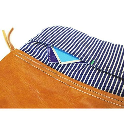 Denim Leather pouch - Stripe 