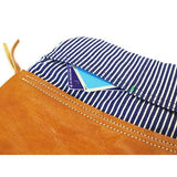 Denim Leather pouch - Stripe 