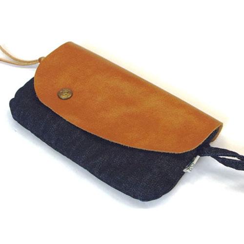 Denim Leather pouch - Blue