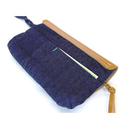 Denim Leather pouch - Blue