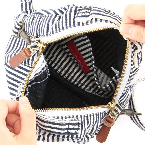 Circle shoulder Denim bag - Stripe