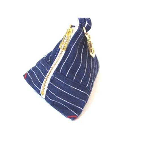 Denim triangle pouch - Blue
