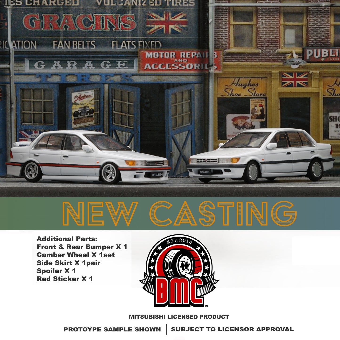 BM CREATIONS JUNIOR 1/64 Mitsubishi 1988 Lancer GTi White LHD 64B0175