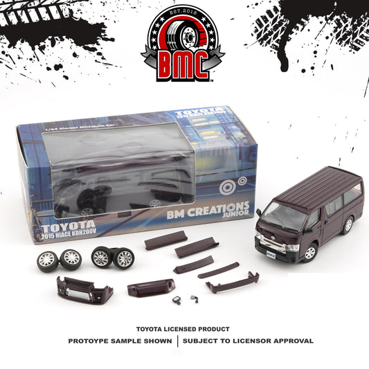 BM CREATIONS JUNIOR 1/64 Toyota 2015 Hiace KDH200V Dark Purple LHD 64B0234