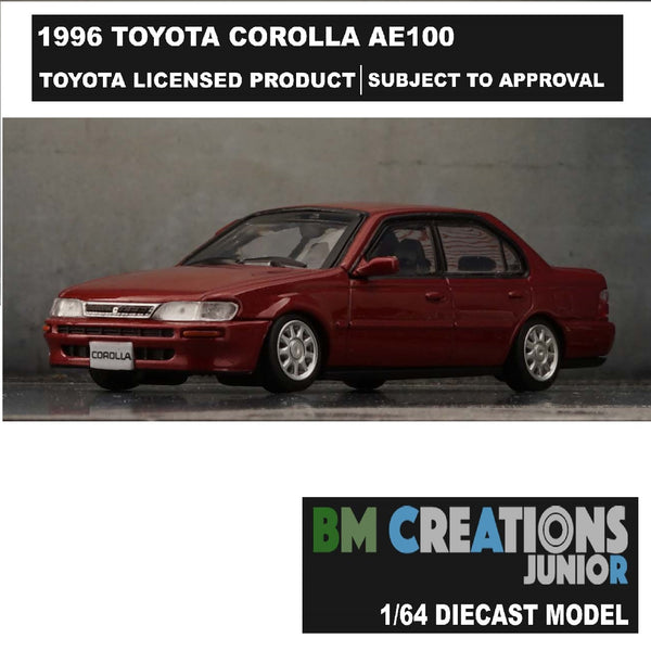 BM CREATIONS JUNIOR 1/64 Toyota Corolla 1996 AE100 RED - LHD 64B0251