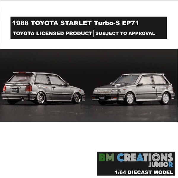 BM CREATIONS JUNIOR 1/64 Toyota Starlet Turbo S 1998 EP71 SILVER - LHD 64B0257