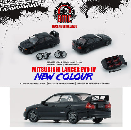 BM CREATIONS JUNIOR 1/64 Mitsubishi Lancer EVO IV BLACK LHD 64B0280