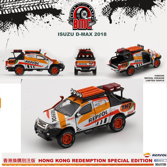 BM Creations 1/64 Isuzu D-Max 2018 - Repsol Oil w/ Accessory Pack -RHD 64B0286