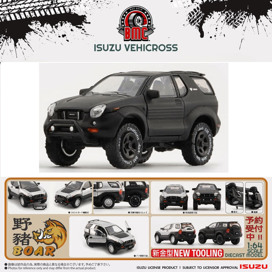 BM Creations 1/64 Isuzu 1997 -2001 Vehicross - Matt Black LHD 64B0325