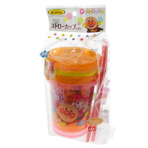 Anpanman Tumbler Set with Straw and Lid / Set of 3