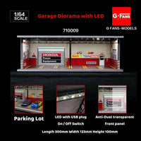 G-FANS 1/64 Diorama with LED Light HONDA Garage Parking 710009