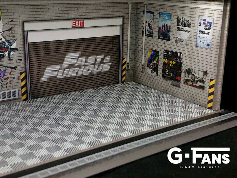 G-FANS 1/64 Diorama with LED Light Fast & Furious Garage 710016