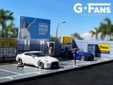 G-FANS 1/64 Diorama with LED Light Japanese Parking Lot 710028