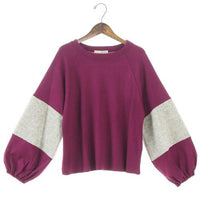 Soft punch sleeve top - Wine