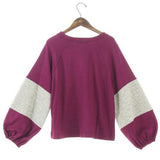Soft punch sleeve top - Wine