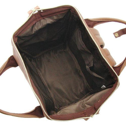 anello® Japan Synthetic Leather Mouthpiece Backpack - Brown AT-B1211