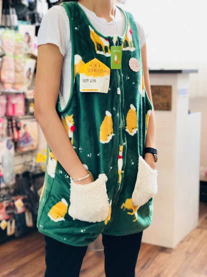 FRIENDSHILL Sleeveless Jacket - Sibatasan Green CW-451-429