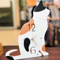 T's Collection Handmade Polyresin Silhouette Sitting Cat Clock CL-67