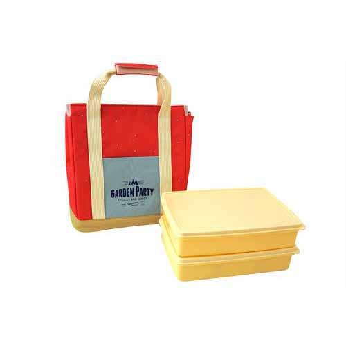 2pcs storage containers with Insulated picnic tote bag - Pink 