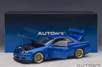 AUTOart 1/18 Nissan Skyline GT-R (R34) V-Spec II with BBS LM wheels - Bayside Blue 77409