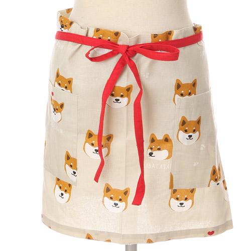 Shiba Inu half Apron - Beige 