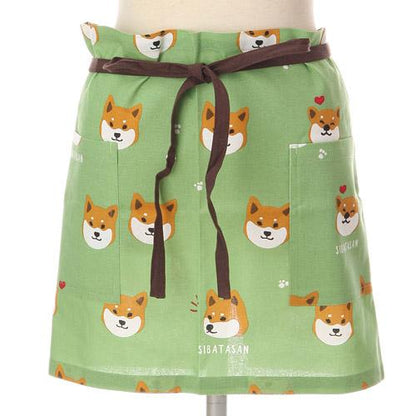Shiba Inu half Apron - Green