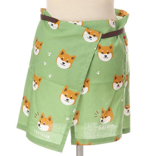Shiba Inu Half Apron - Green