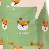 Shiba Inu Half Apron - Green