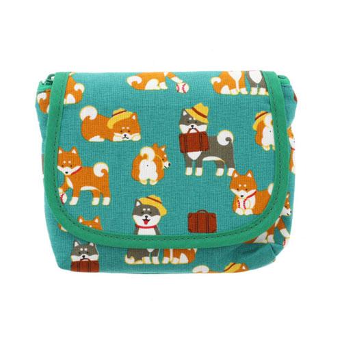 Shiba Inu Mirror Pouch - Green