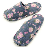 Rose pattern sewing slipper - Sky blue