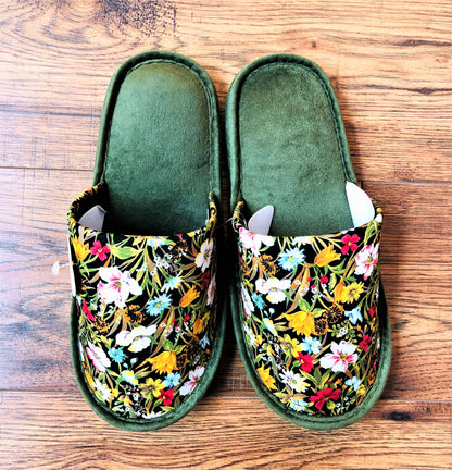 Green Floral Slipper by YOSHICHIKA