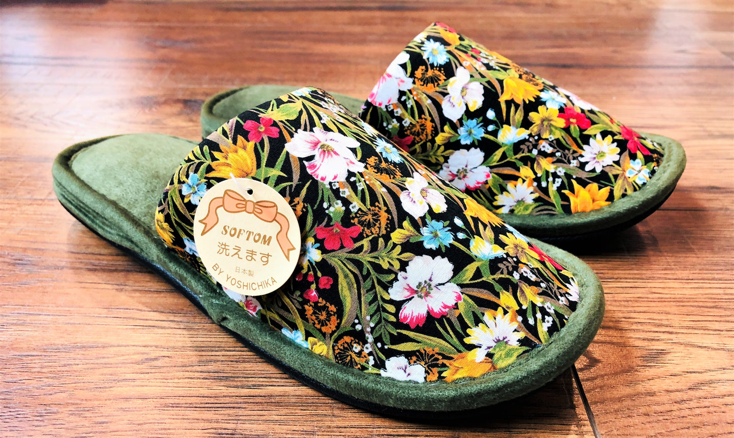 Green Floral Slipper by YOSHICHIKA