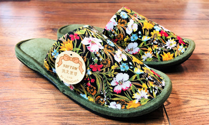 Green Floral Slipper by YOSHICHIKA