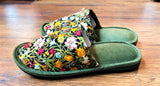 Green Floral Slipper by YOSHICHIKA