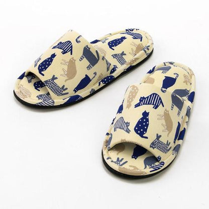 Cat Pattern Slipper - Beige 