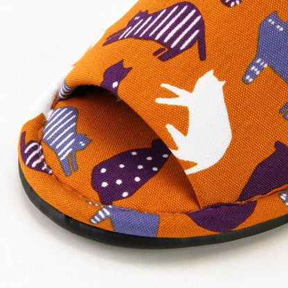 Cat Pattern Slipper - Orange