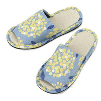 Dotted Flower Pattern Slippers - Sky blue