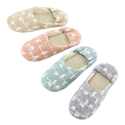 Cat Pattern Slipper - Beige