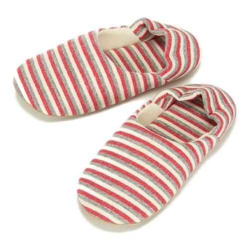 Stripe pattern slipper - Red
