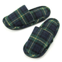 checkered pattern slipper - Yellow x green