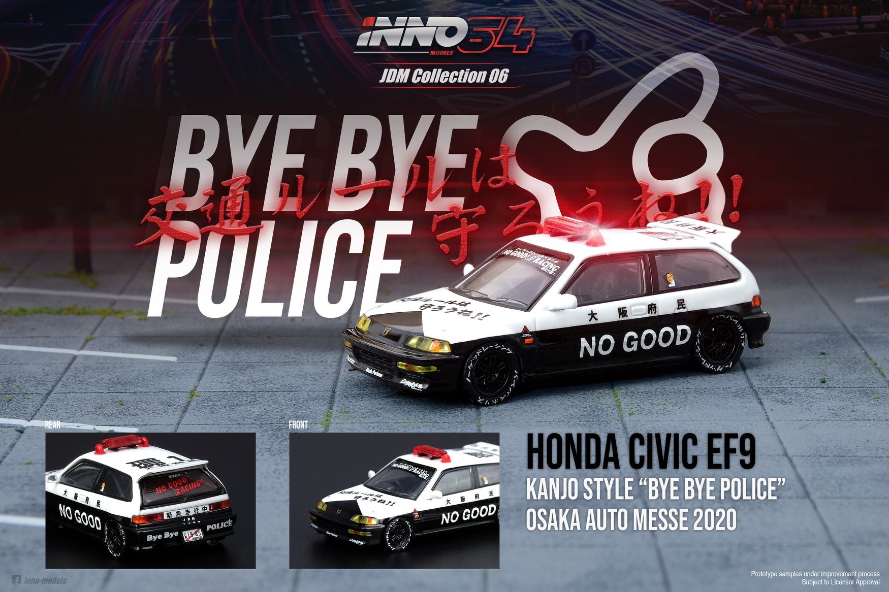 INNO64 1/64 ホンダcivic EF9 大阪府民 Inno64 Honda Civic EF9 
