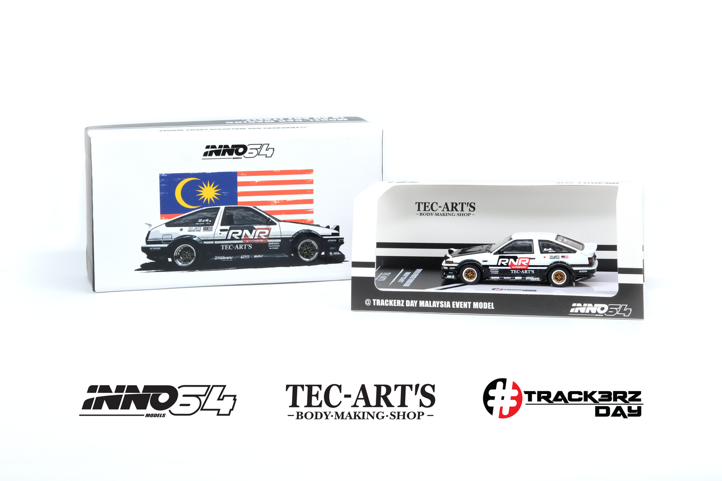 INNO64 1/64 Toyota SPRINTER TRUENO AE86 Tuned by "TEC-ART'S" @TRACKERZ DAY MALAYSIA EVENT MODEL IN64-AE86T-TECARTS